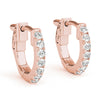 Round Seven Stone Diamond Huggie Earrings