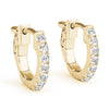 Round Seven Stone Diamond Huggie Earrings