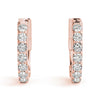 Round Seven Stone Diamond Huggie Earrings