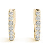 Round Seven Stone Diamond Huggie Earrings