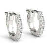 Round Seven Stone Diamond Huggie Earrings