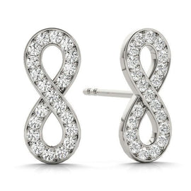 Infinity Pavé Diamond Stud Earrings