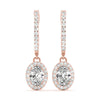 Oval Halo Diamond Drop Earrings