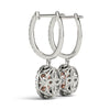 Round Double Halo Diamond Drop Earrings