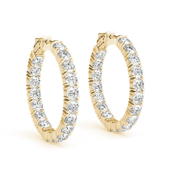 Round Diamond Hoop Earrings