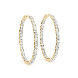 Round Diamond Pavé Hoop Earrings