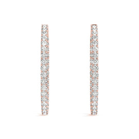 Round Diamond Pavé Hoop Earrings