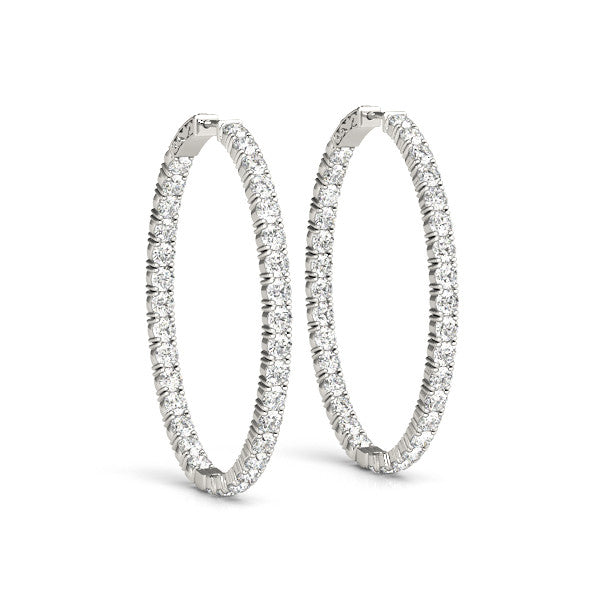 Round Diamond Pavé Hoop Earrings