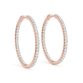 Round Diamond Pavé Hoop Earrings