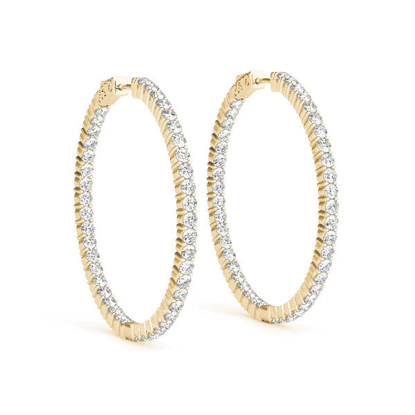 Round Diamond Pavé Hoop Earrings