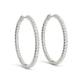 Round Diamond Pavé Hoop Earrings