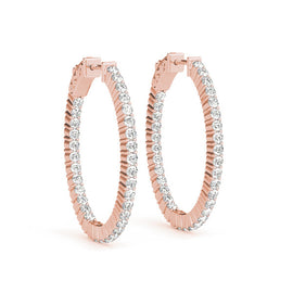 Round Diamond Pavé Hoop Earrings