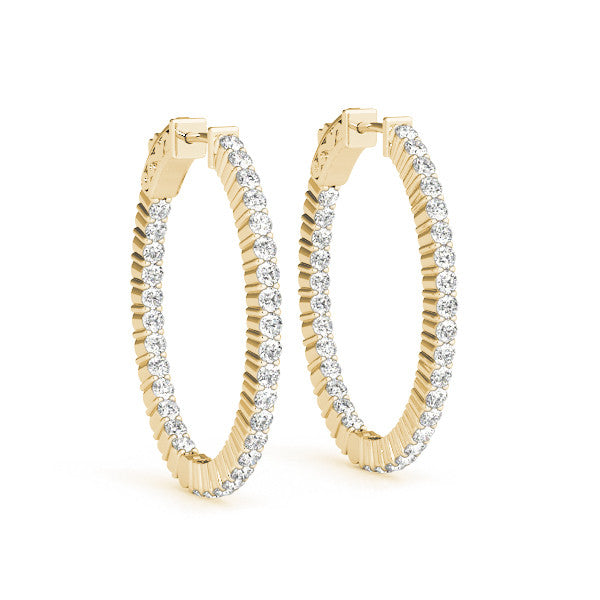 Round Diamond Pavé Hoop Earrings