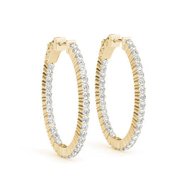 Round Diamond Pavé Hoop Earrings