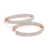 Diamond Pavé Eternity Hoop Earrings Rose Gold 1CT