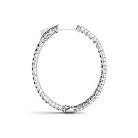 Diamond Pavé Eternity Hoop Earrings 1CT