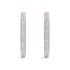 Diamond Pavé Eternity Hoop Earrings Rose Gold 1CT