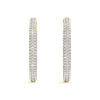 Diamond Pavé Eternity Hoop Earrings Yellow Gold 1CT