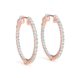 Round Diamond Hoop Earrings