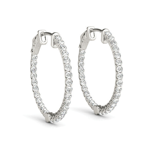 Round Diamond Hoop Earrings