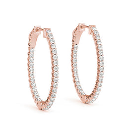 Round Diamond Hoop Earrings