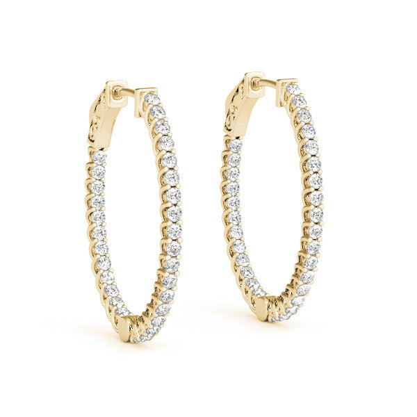 Round Diamond Hoop Earrings