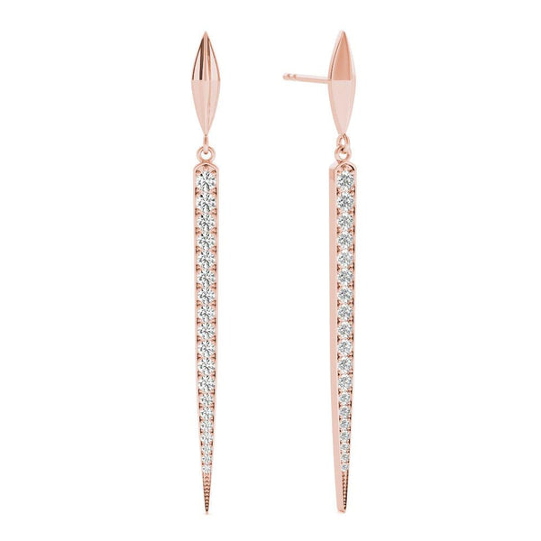 Point Drop Pavé Diamond Earrings