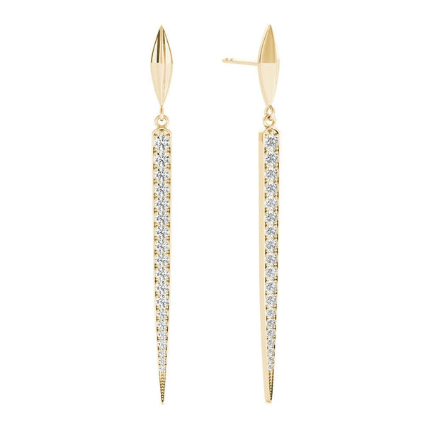 Point Drop Pavé Diamond Earrings