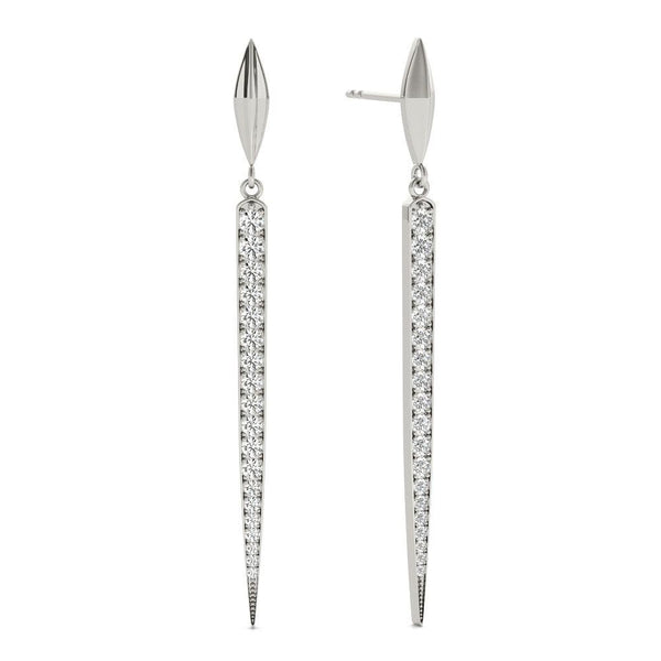 Point Drop Pavé Diamond Earrings