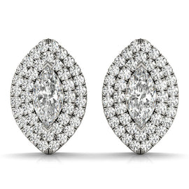 Marquise Double Halo Diamond Earrings