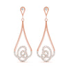 Squiggle Pavé Diamond Drop Earrings