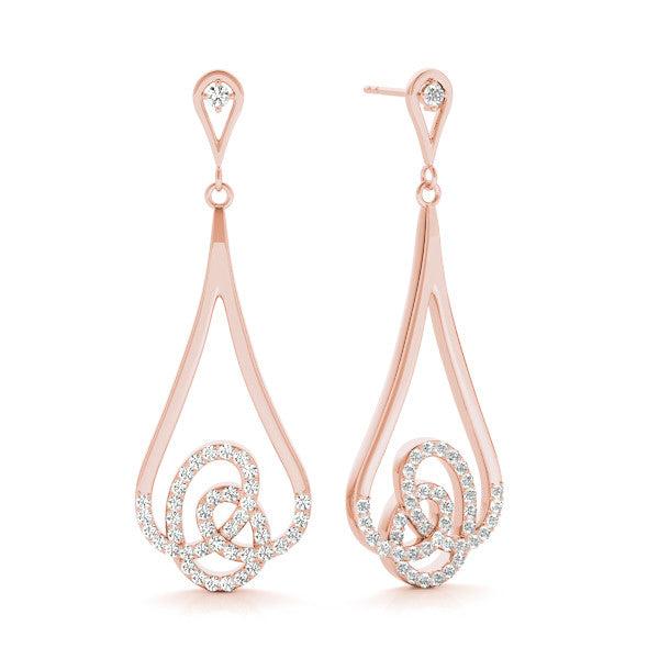 Squiggle Pavé Diamond Drop Earrings