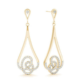 Squiggle Pavé Diamond Drop Earrings