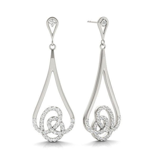 Squiggle Pavé Diamond Drop Earrings