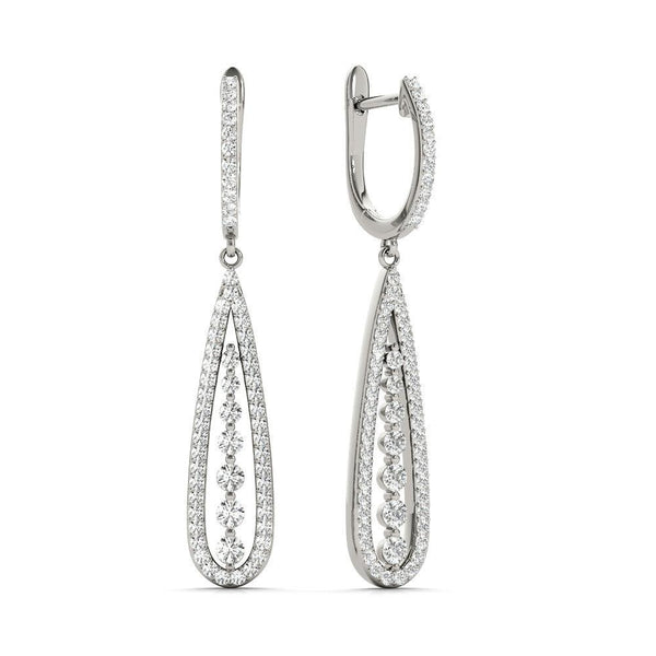 Round Diamond Pavé Drop Earrings