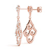 Diamond Pavé Novelty Drop Earrings Rose Gold 1CT