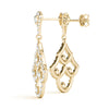 Diamond Pavé Novelty Drop Earrings Yellow Gold 1CT