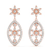 Floral Pavé Drop Diamond Earrings