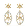 Floral Pavé Drop Diamond Earrings