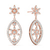 Floral Pavé Drop Diamond Earrings