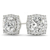 Cushion Curved Halo Diamond Earrings 0.75CT