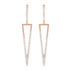 Triangular Point Pavé Drop Diamond Earrings