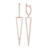 Triangular Point Pavé Drop Diamond Earrings