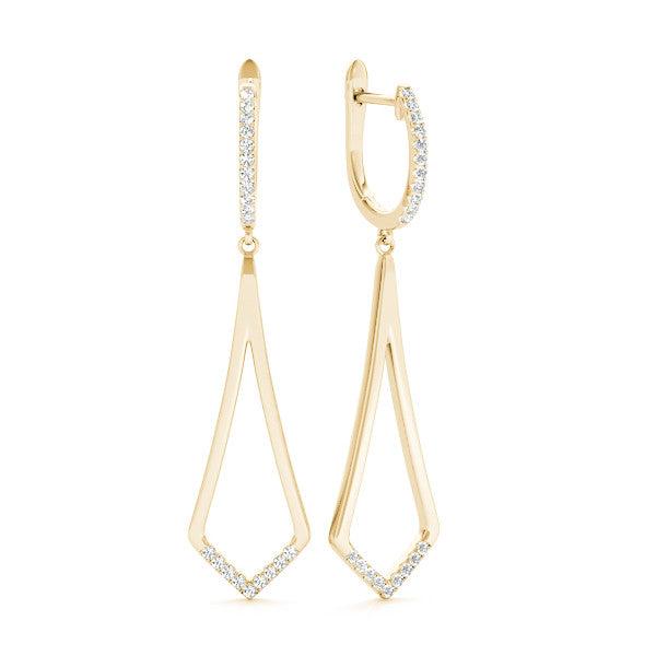 Flag Drop Pavé Diamond Earrings