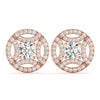 Round Pattern Halo Diamond Earrings