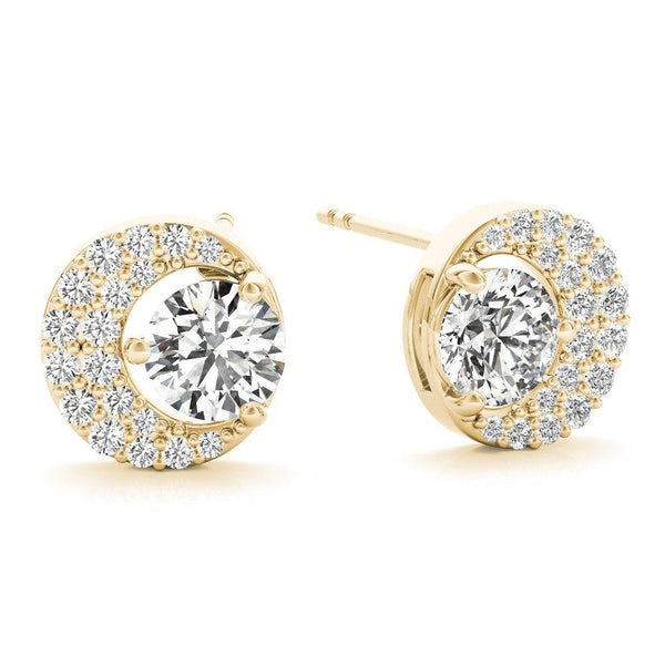 Half Moon Cluster Pavé Diamond Earrings