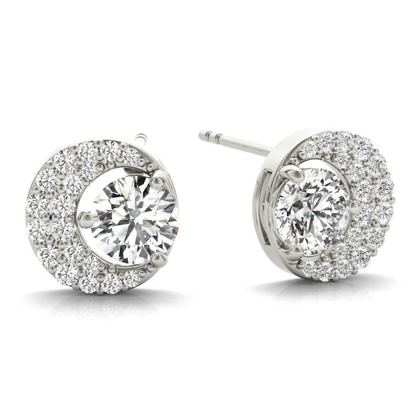 Half Moon Cluster Pavé Diamond Earrings