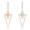 Triangular Point Round Diamond Earrings