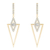 Triangular Point Round Diamond Earrings