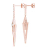 Triangular Point Round Diamond Earrings